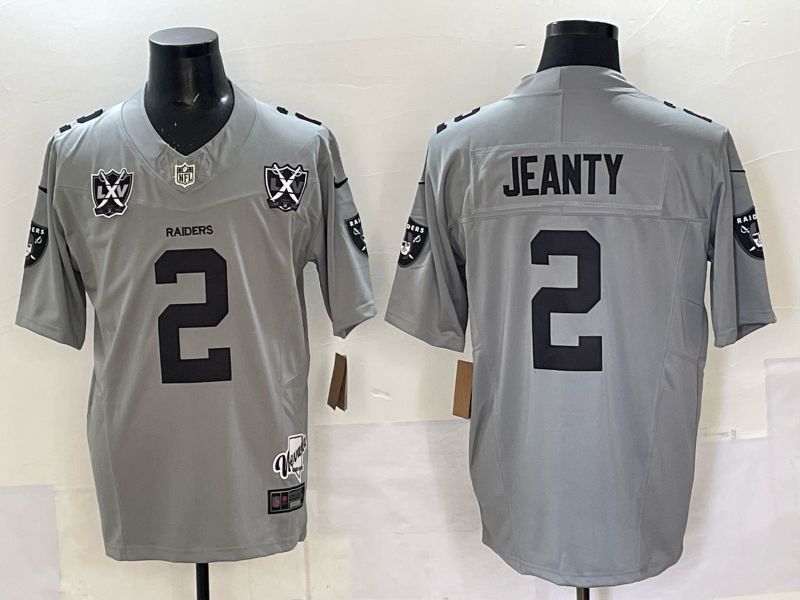 Men 2025 Oakland Raiders #2 Jeanty Grey Retro Third Generation Nike Limited NFL Jersey style->oakland raiders->NFL Jersey